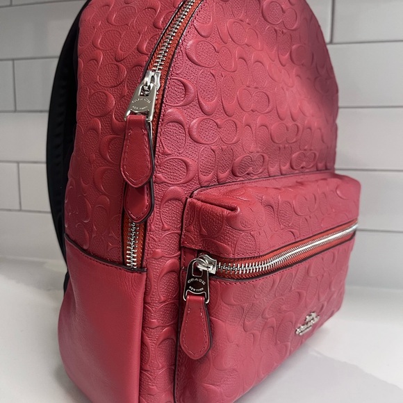 Coach Red Embossed Backpack - Picture 2 of 3